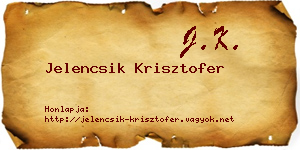 Jelencsik Krisztofer névjegykártya